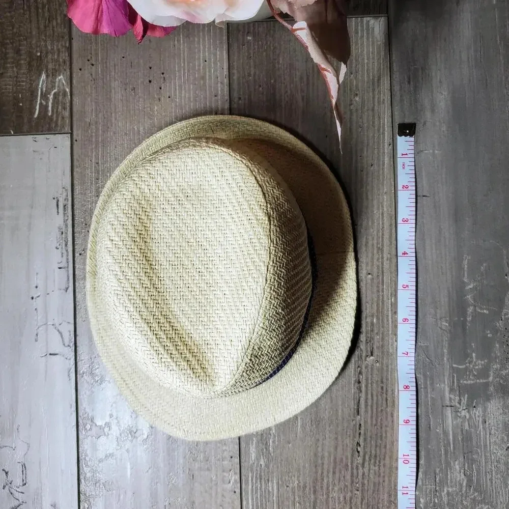 Old Navy Toddler Boy Straw Fedora Styled Hat Size Small 12-24M NWOT